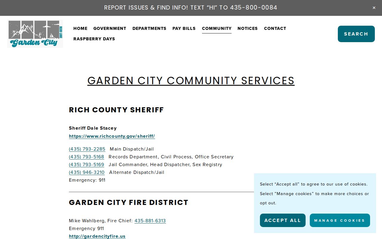 Garden City public-safety routing for Rich County arrest records