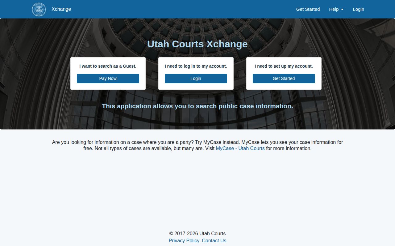 Rich County court disposition record search through Xchange